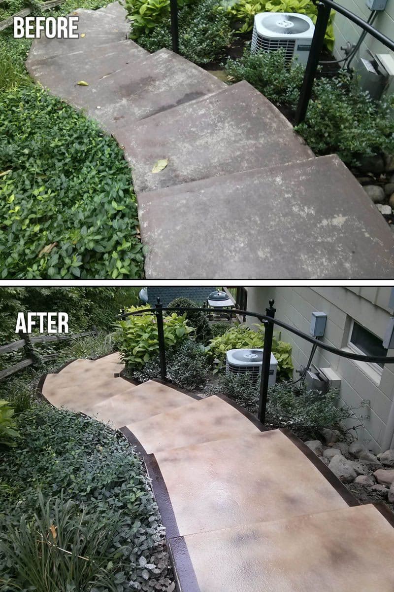 Before and after pressure washing 6